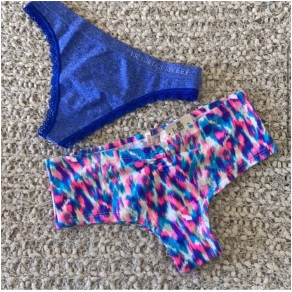 🪞 NWT bundle of VS printed cheeky and thong pantie set of 2 - Picture 4 of 4